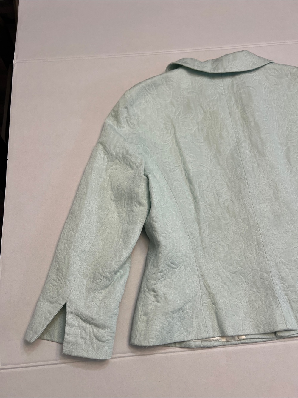 HALOGEN LIGHT GREEN COTTON FLORAL BLAZER SIZE LARGE - Picture 4 of 16